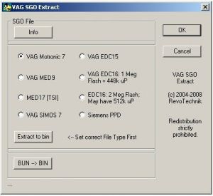 SGO Extract - конвертер из формата SGO (дилерский формат прошивок VAG) в BIN